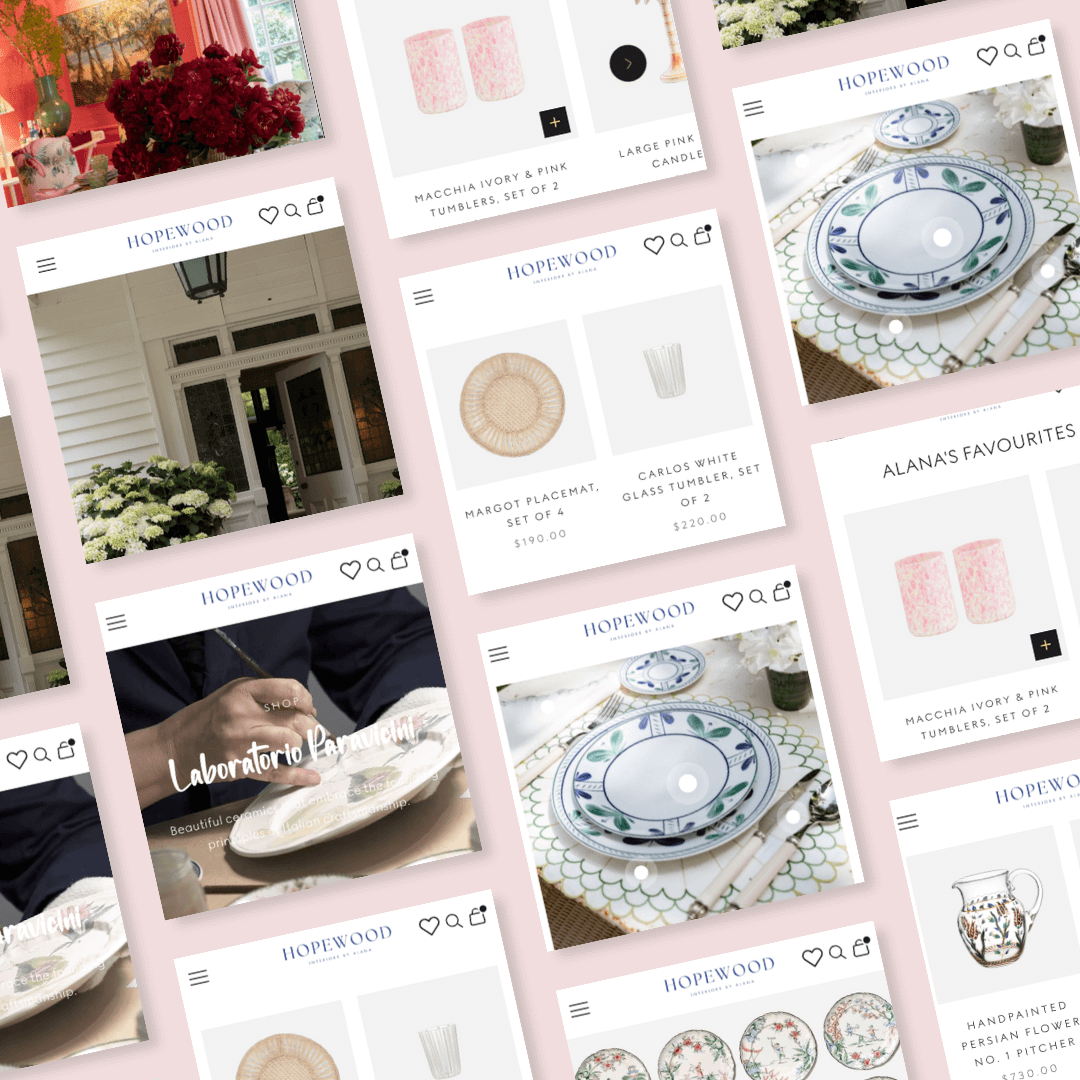 Hopewood Interiors Shopify Mockups